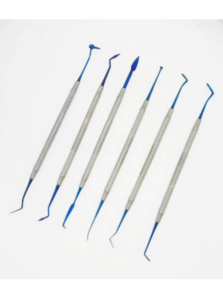 Set instrumente de umplere stomatologic cu varfuri acoperite cu titan 6/set BSI 1