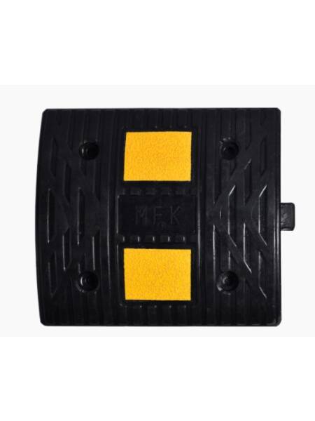 LIMITATOR DE VITEZA RUTIER CAUCIUC NEGRU CU DOUA BENZI REFLECTORIZANTE 30X33CM