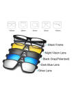 RAME OCHELARI DE VEDERE CU 4 LENTILE CLIP-ON MAGNETICE