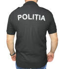 Tricou polo negru inscriptionat Politia