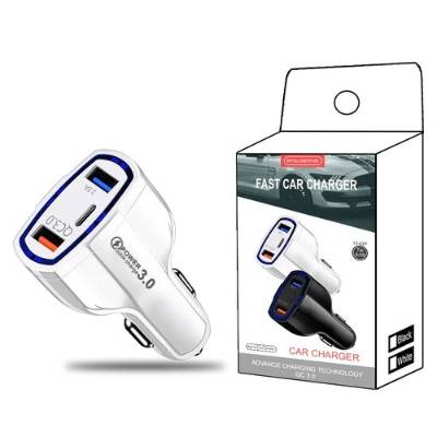Incarcator Auto 12V - 24V Fast Charger USB-C, USB-A QC 3.0